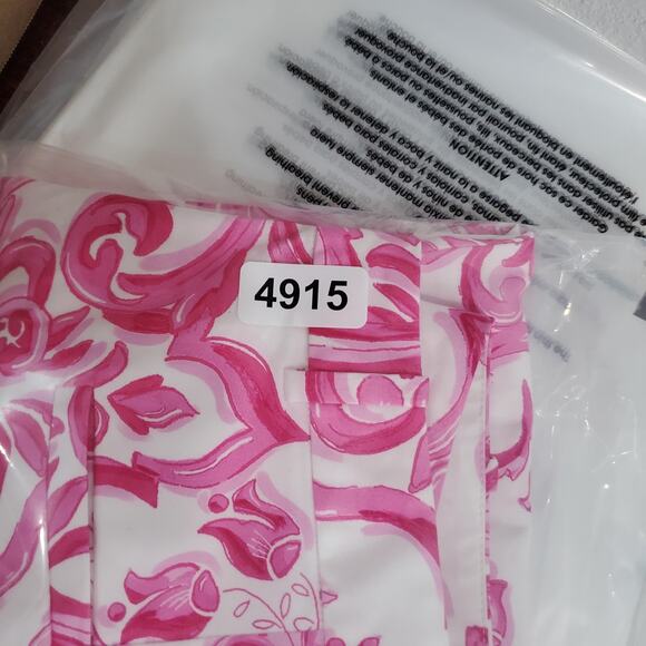 L'Agence Pants Womens 8 Pink White Baroque Print Cropped Trouser Dressy - Picture 9 of 9